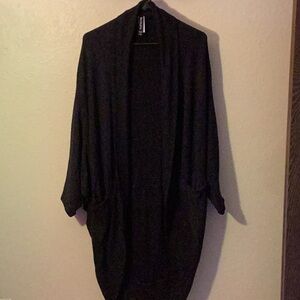 Athleta Black Open-Front Cardigan